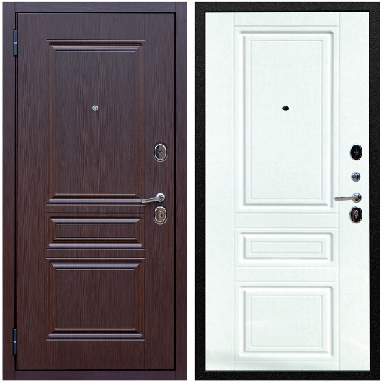 Дверь входная Graf Экстра МДФ 10 мм ФЛ-243 Лиственница шоколад / МДФ 16 мм ФЛ-243 Софт милк