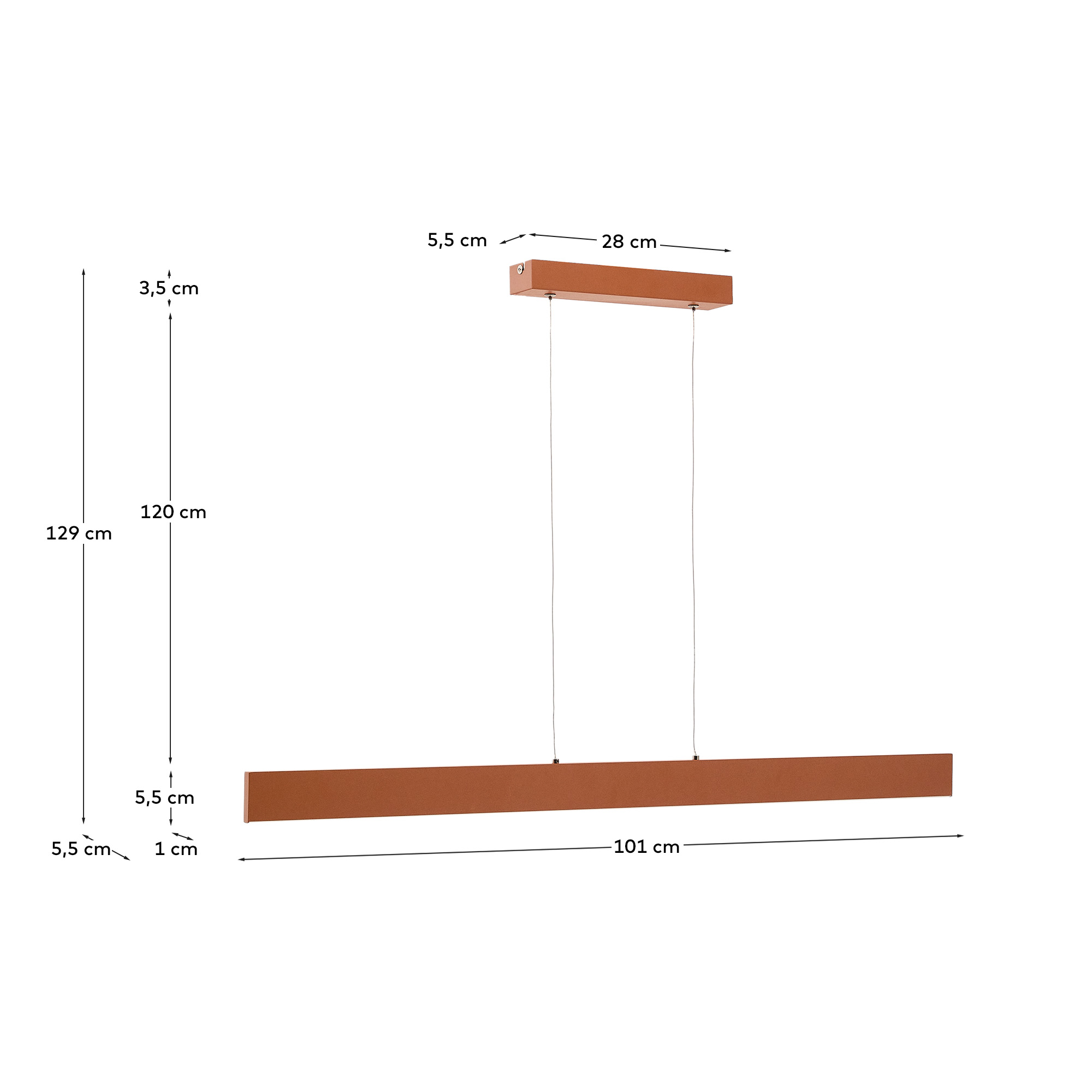 Подвесной светильник Boadella из алюминия с терракотовой отделкой La Forma (ex Julia Grup)