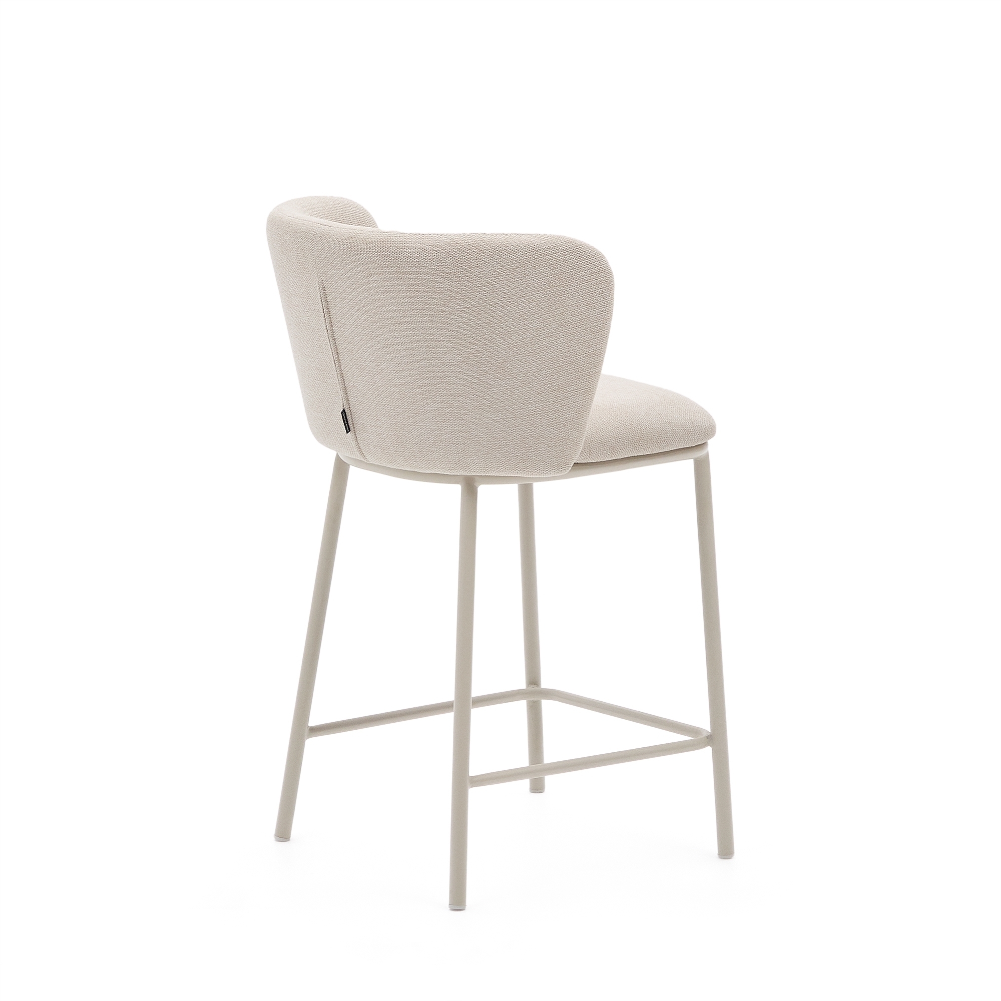 Полубарный стул Ciselia из бежевого шенилла и бежевой стали, 65 см La Forma (ex Julia Grup)