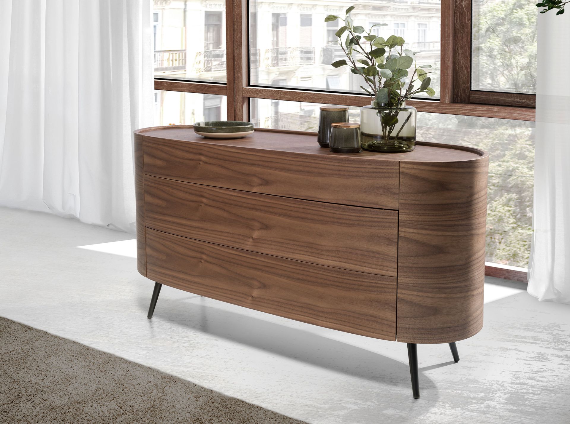 Комод AC2001DR /7075 овальный ореховый Angel Cerda