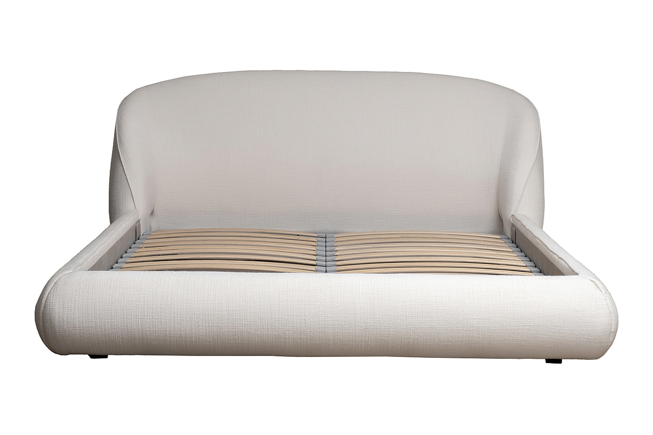 Кровать двуспальная рогожка светло-бежевая Garda Decor Palazzo-160-Norton SVBEG