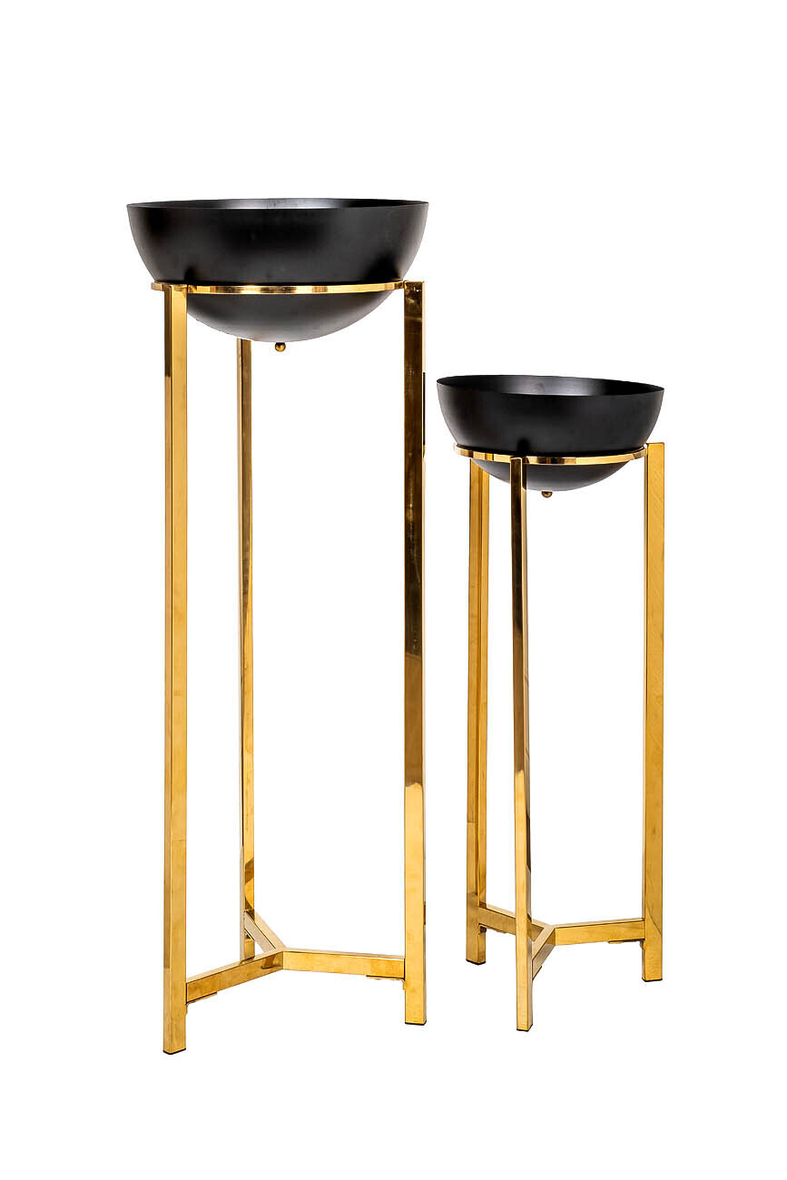 Набор из 2х металлических кашпо на подставке Garda Decor 57EL-FP03