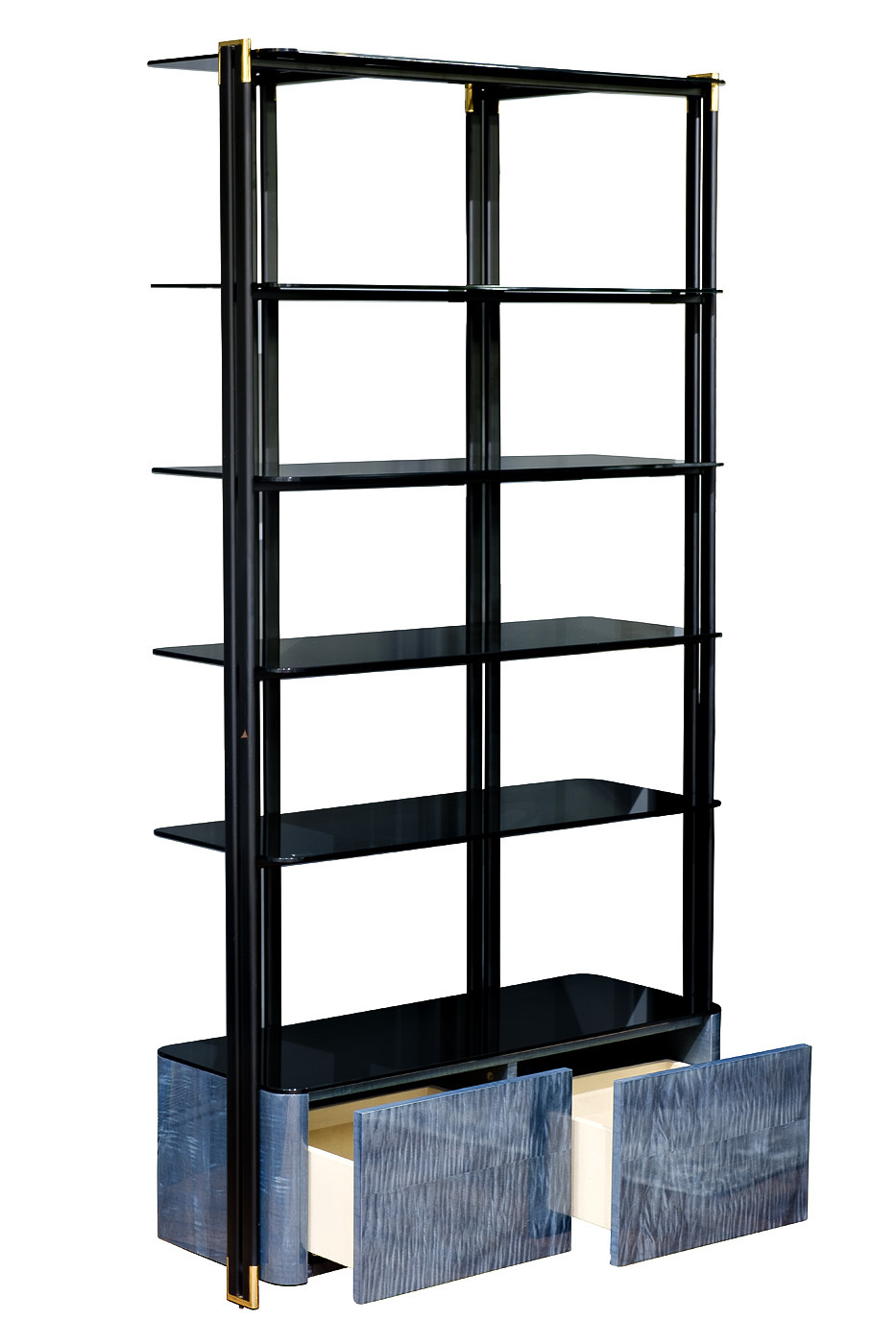 Стеллаж Chivaz с полками из черного стекла Garda Decor 58DB-SH20023B