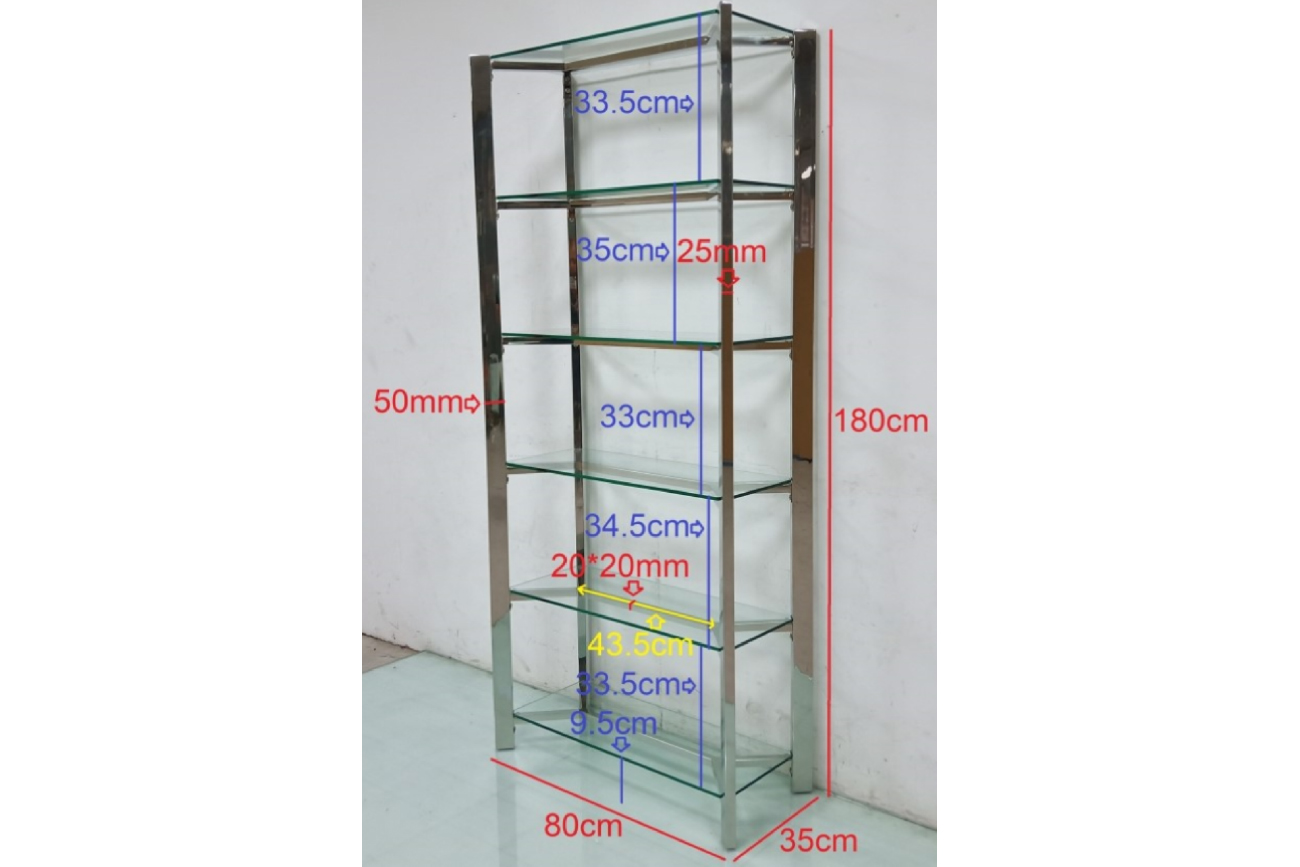 Стеллаж прозрачное стекло/золото Garda Decor GY-08728