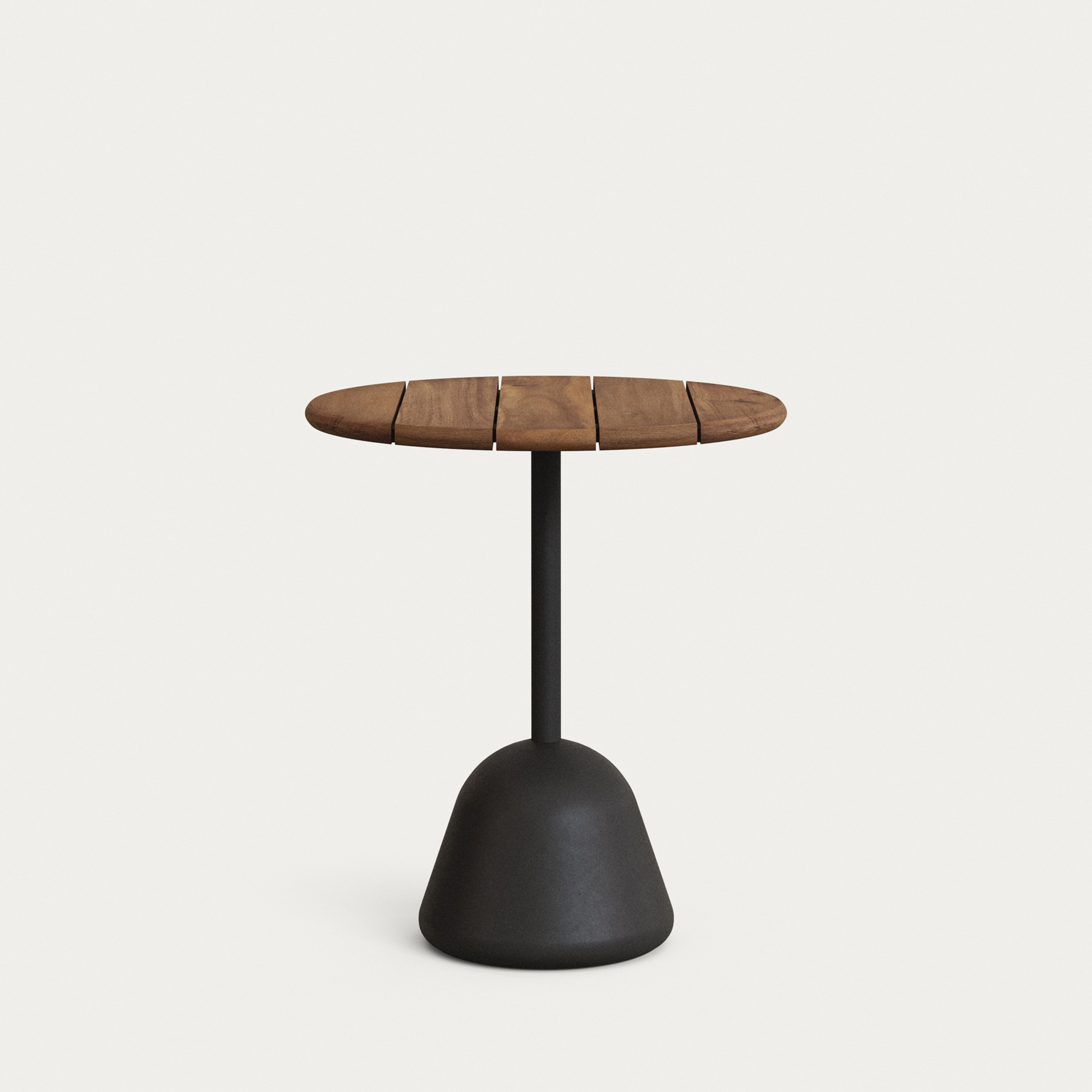 Стол Saura из черного металла со столешницей из акации с отделкой под орех La Forma (ex Julia Grup)