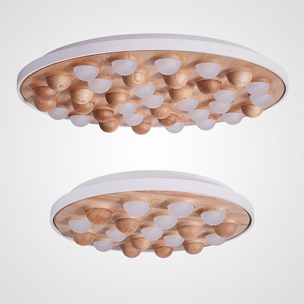 Потолочная люстра PIE D60 White/Light wood by ImperiumLoft