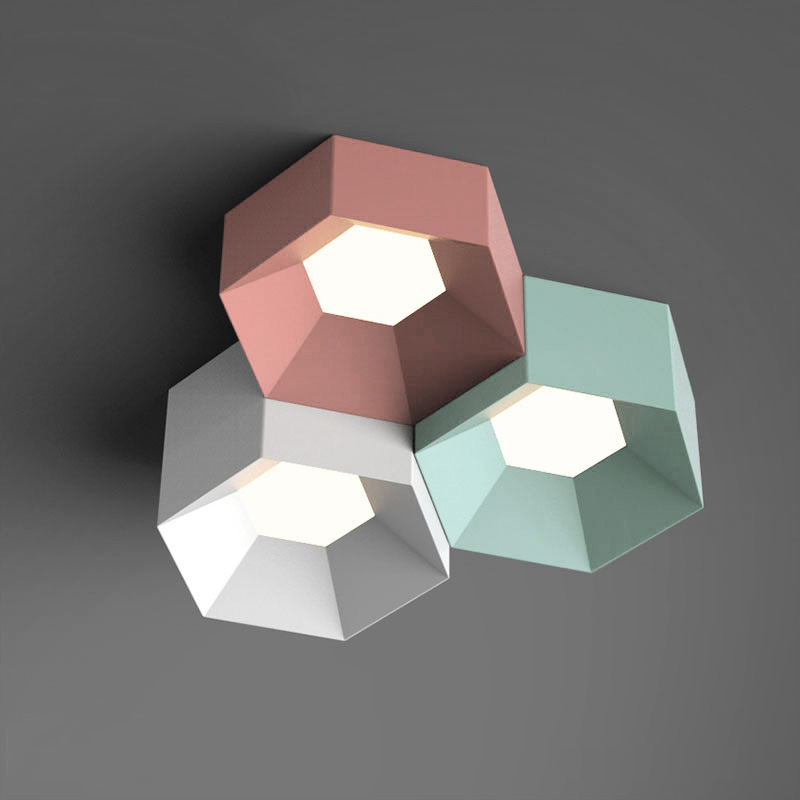 Потолочный светильник HEXAGON A H18 Light green by ImperiumLoft