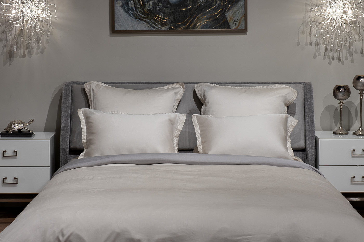 Комплект из 2х наволочек 70х70см жемчужный Garda Decor 144HF-40411