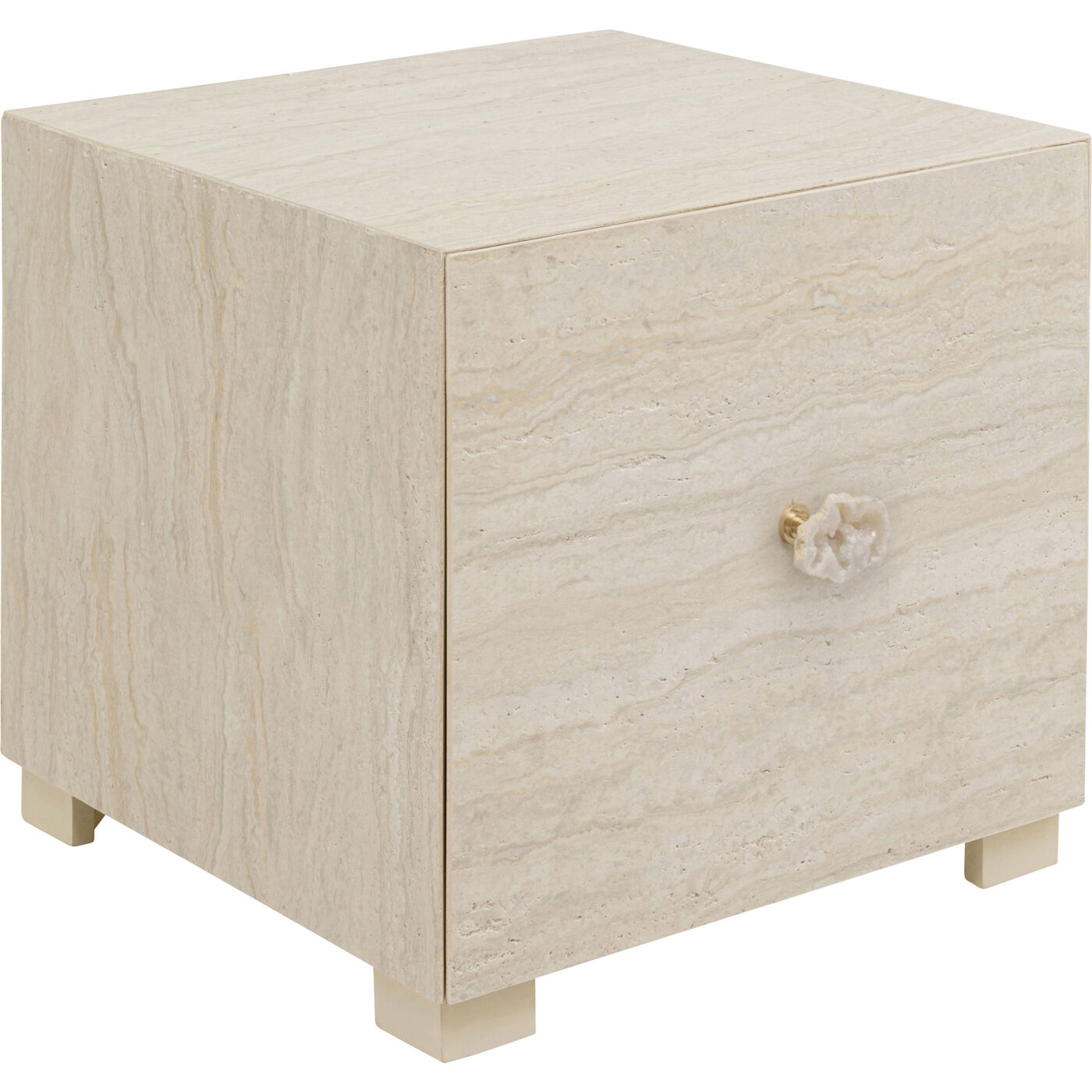 Стол приставной Travertino Drawer 45x45cm KARE 71052