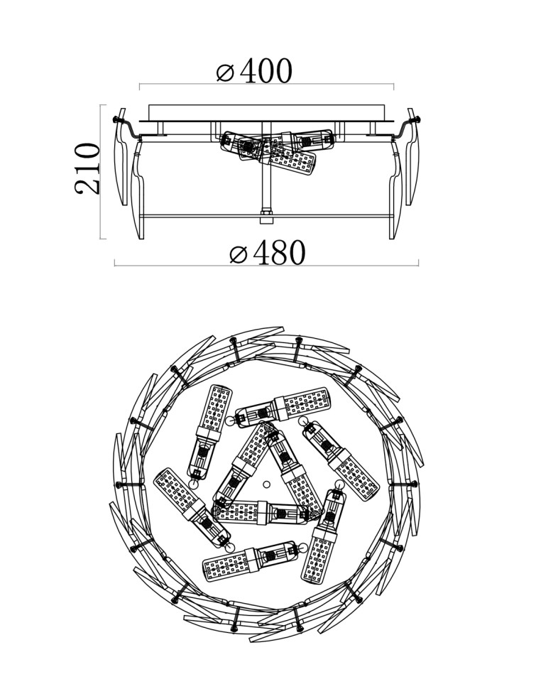 Люстра потолочная Fluorite FL1152-9C