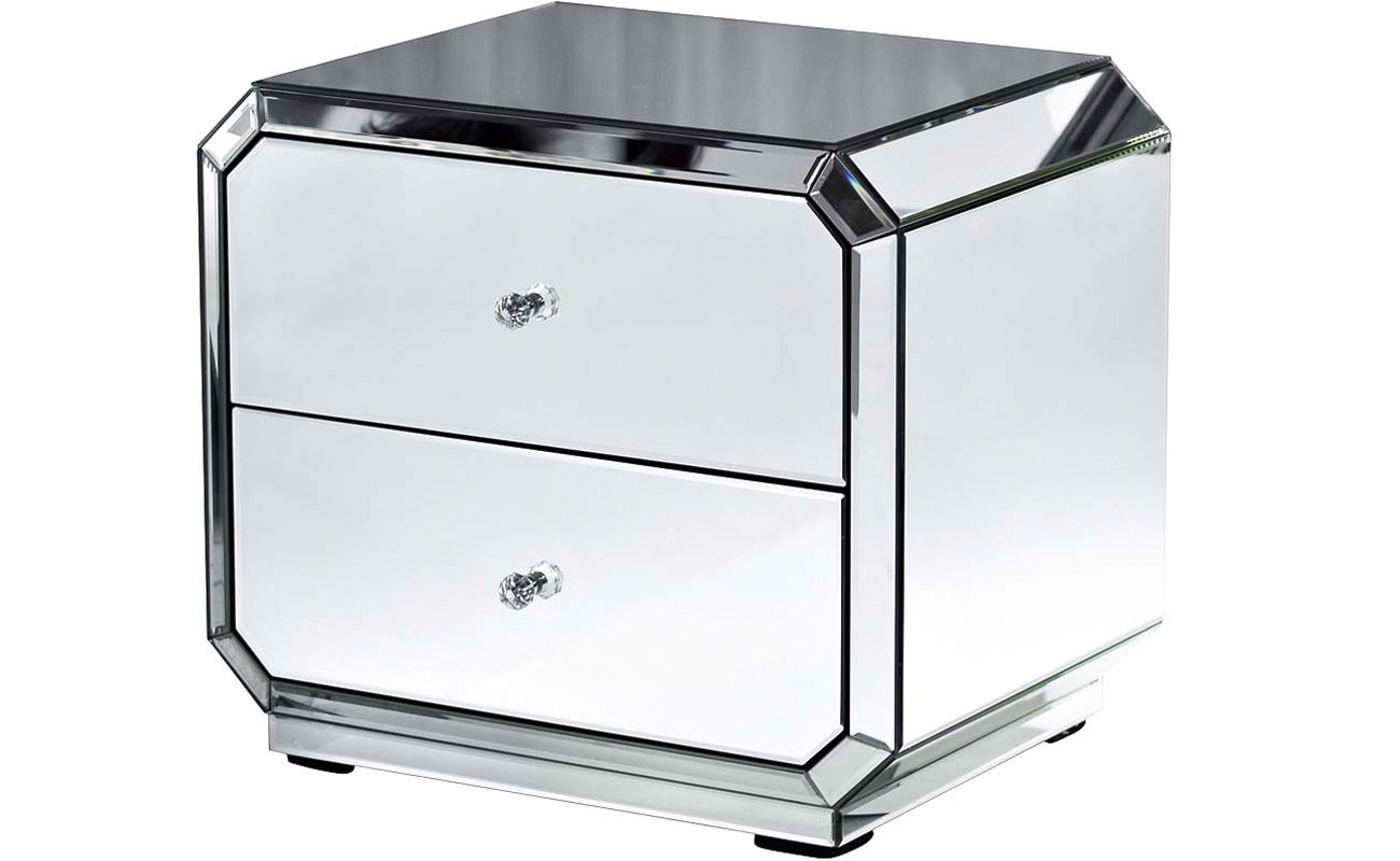 Тумбочка прикроватная зеркальная Garda Decor KFC939