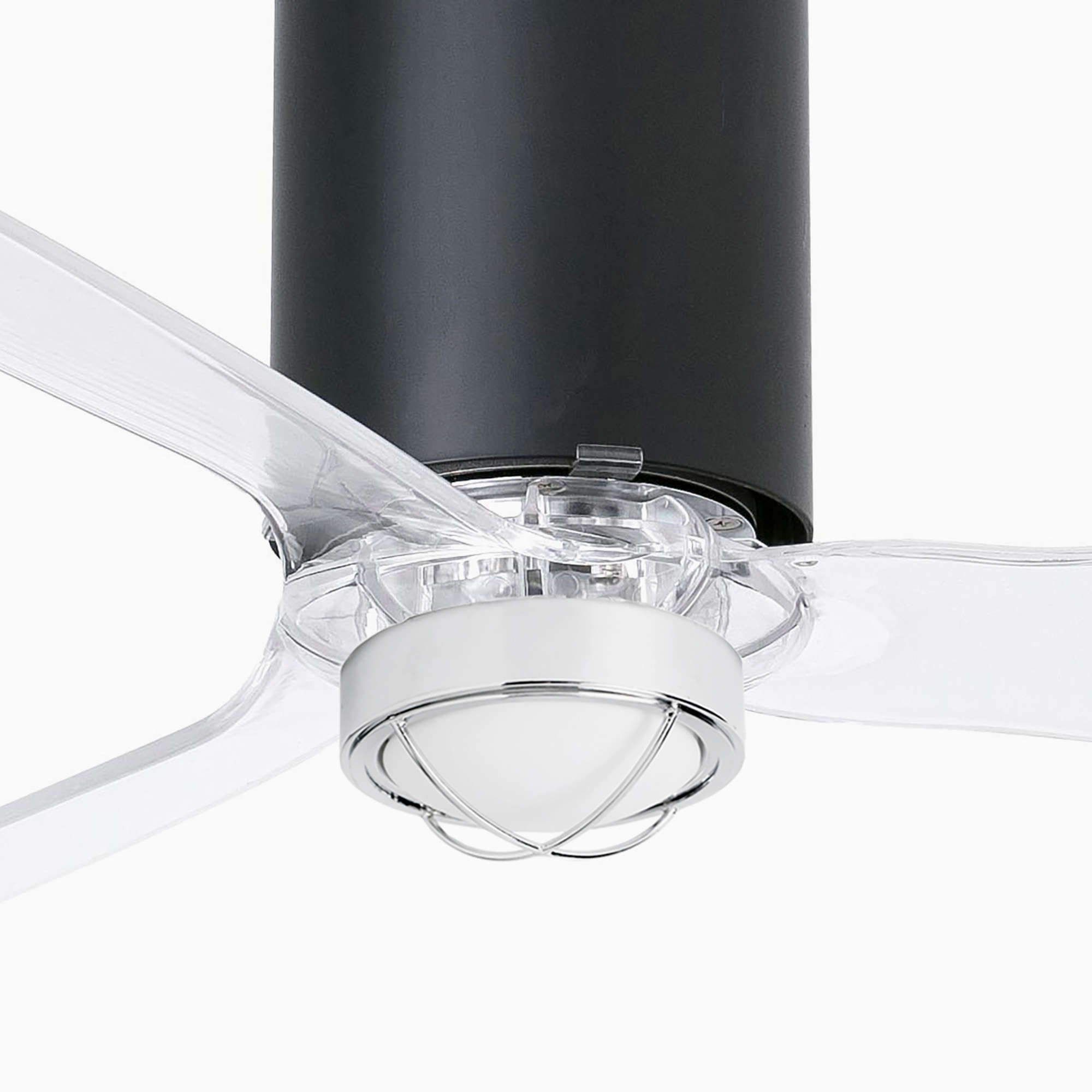 Потолочный вентилятор Mini Tube Fan LED мат. черный/прозрачный 128 см Faro