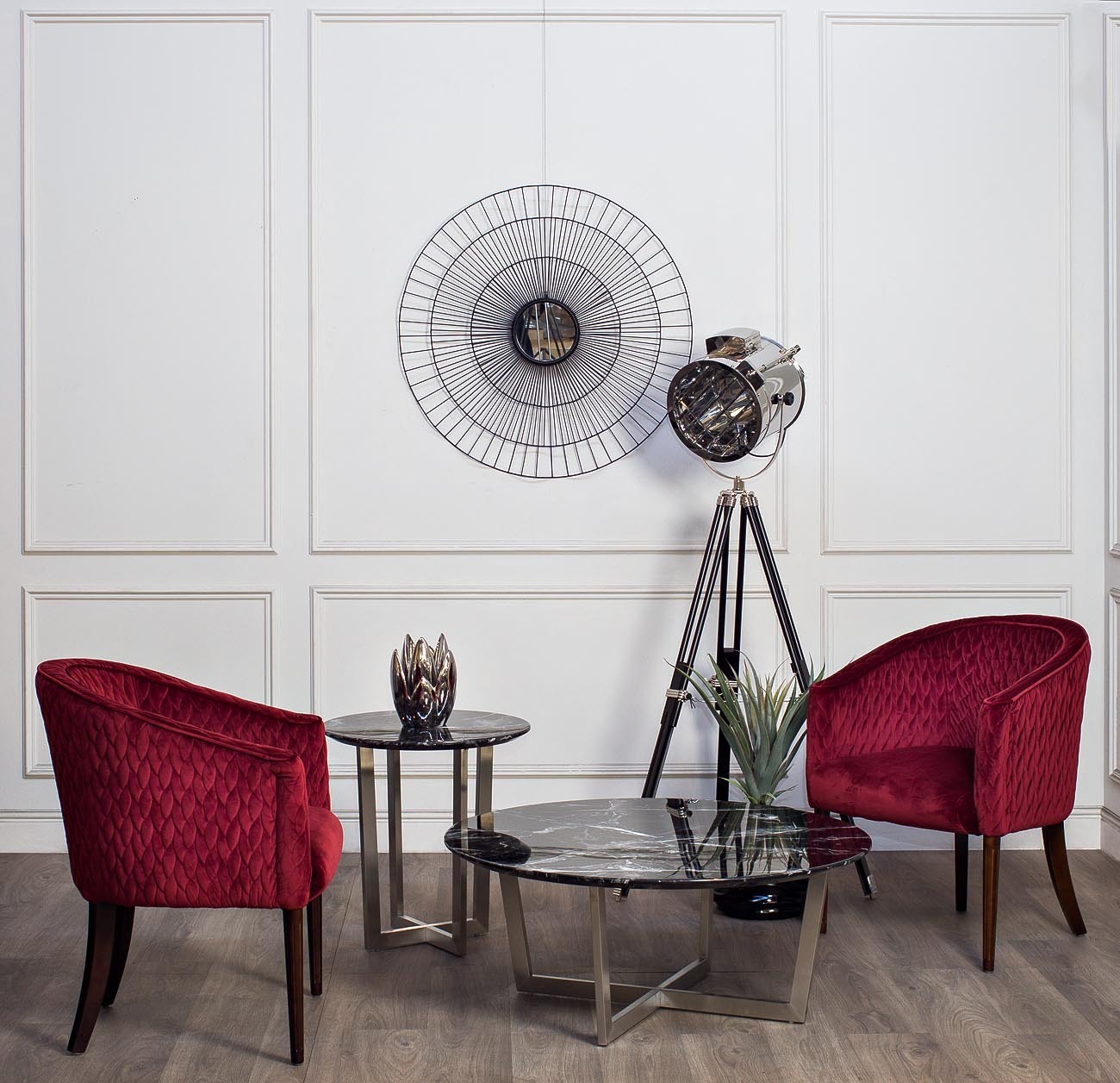 Столик журнальный черный (искусственный мрамор) Garda Decor 33FS-ET2029-BS