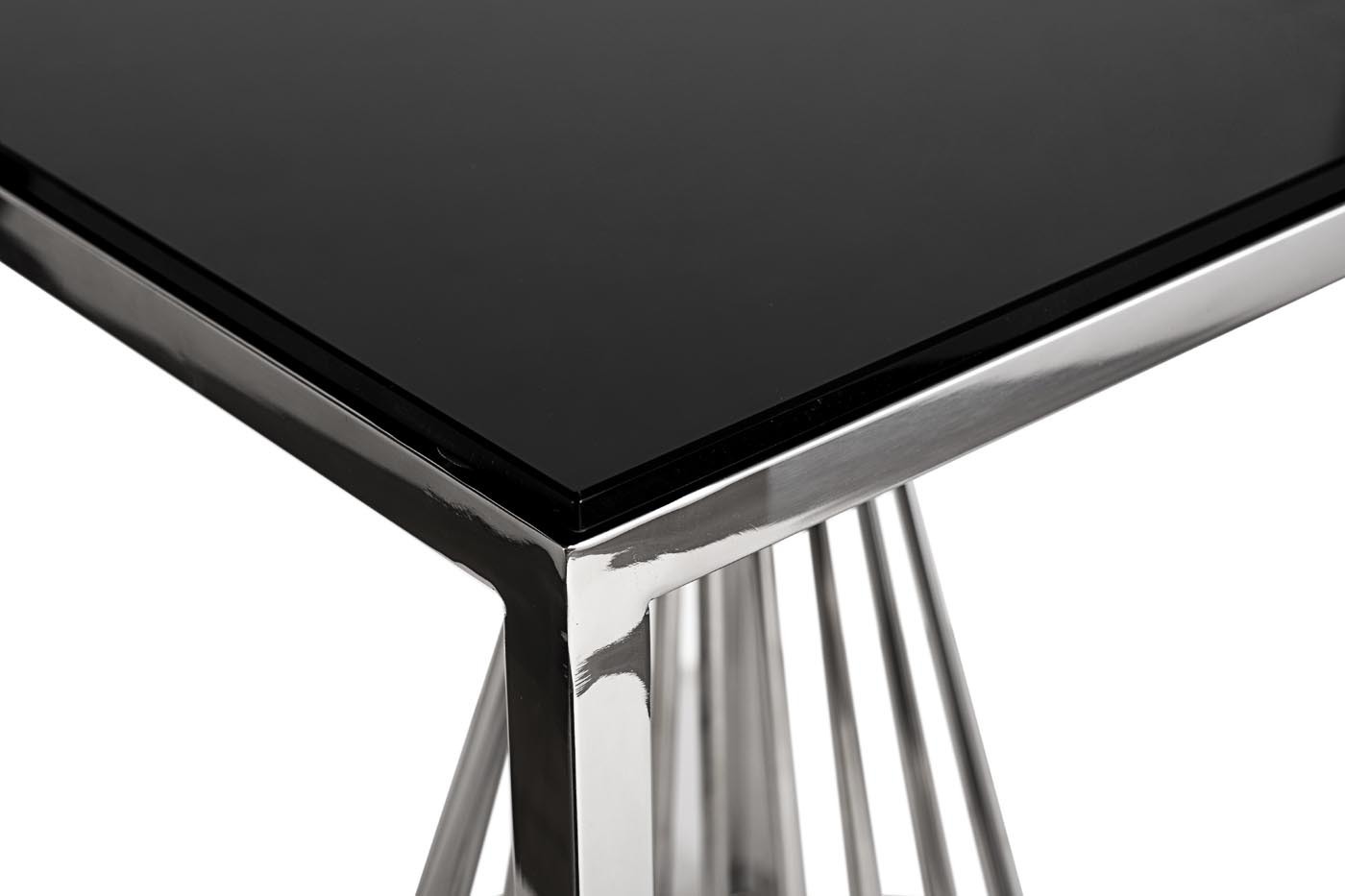 Столик журнальный черное стекло/серебро Garda Decor 13RXET8083M-SILVER