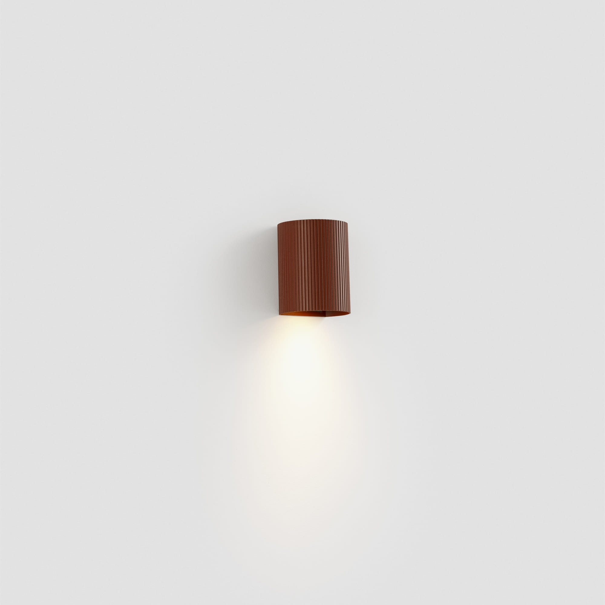 SOLE Терракотовый круглый настенный светильник с рифлением Faro