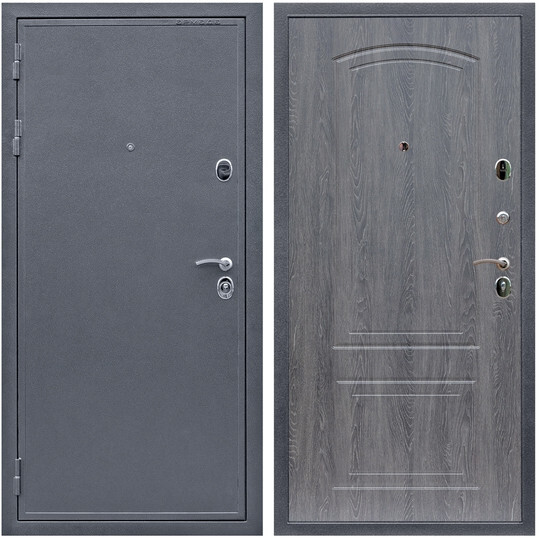 Дверь входная Graf Лондон Антик серебро / МДФ 6 мм ФЛ-138 Дуб Филадельфия графит