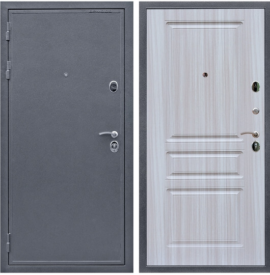 Дверь входная Graf Престиж 2080 Антик серебро / МДФ 16 мм ФЛ-243 Сандал белый