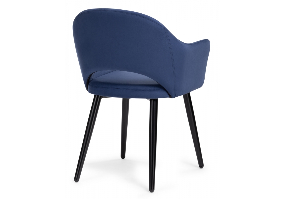 Стул Woodville Апри микровелюр темно-синий / черный глянец 464182