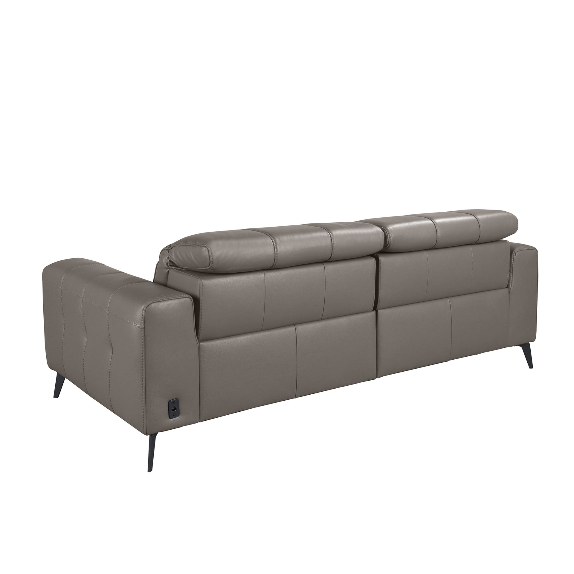 3-местный диван с реклайнером из серой кожи модель 6210 Angel Cerda