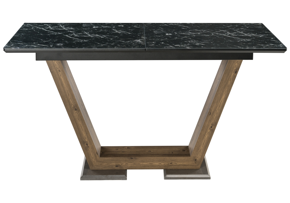 Стол стеклянный Woodville Иматра мрамор черный / черная шагрень 462388