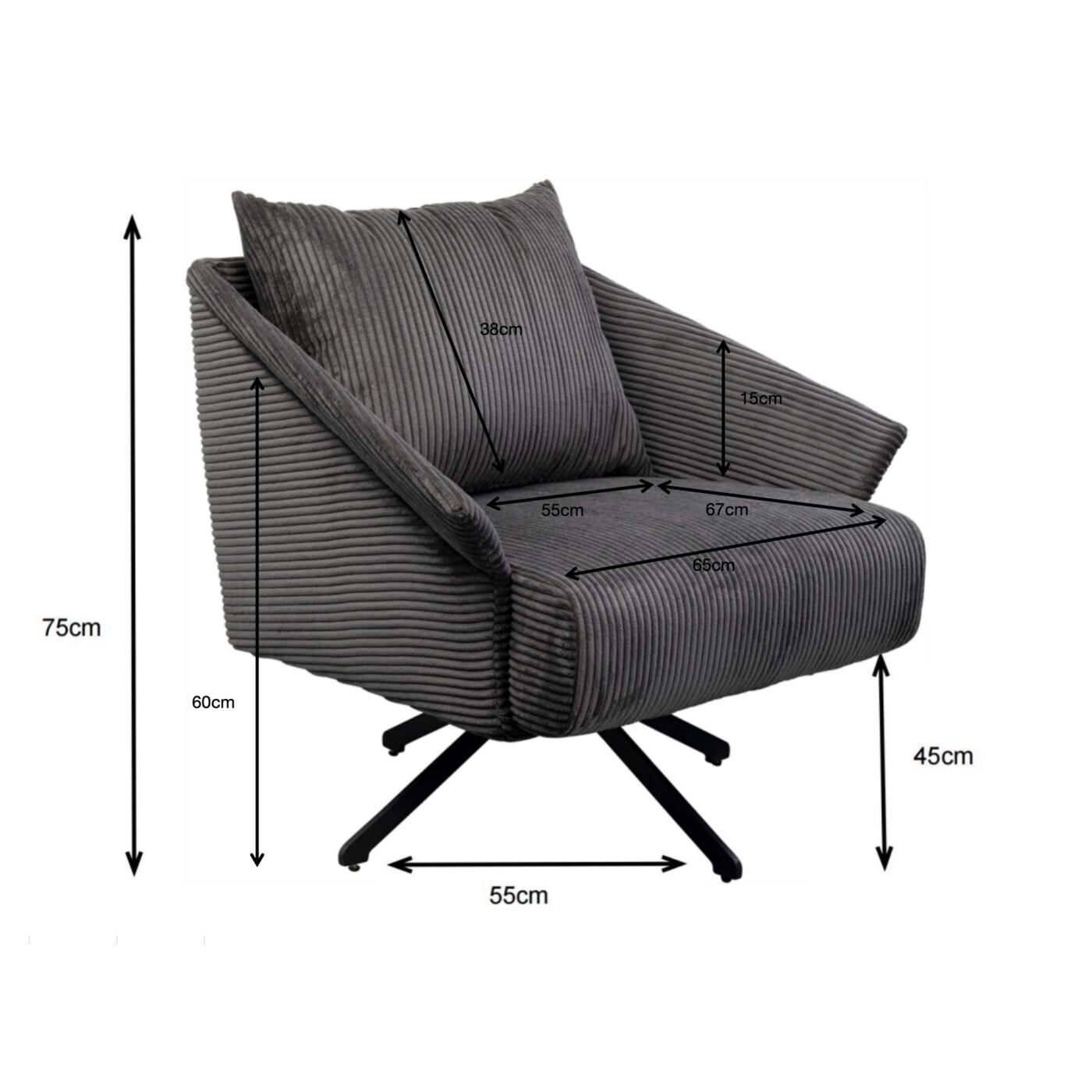 Кресло вращающееся Milo Grey KARE 87837