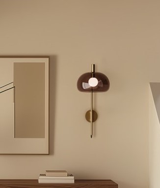 Настенный светильник Cloud зелено-коричневое стекло/золотой металл Aromas del Campo