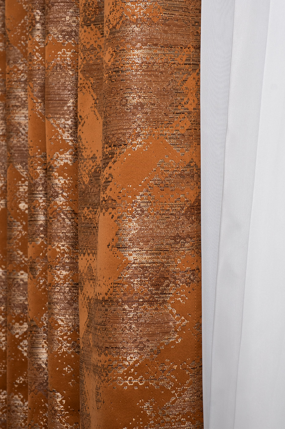 Портьера BROMLEY 275х260см оранжевая Garda Decor 121GD-00006