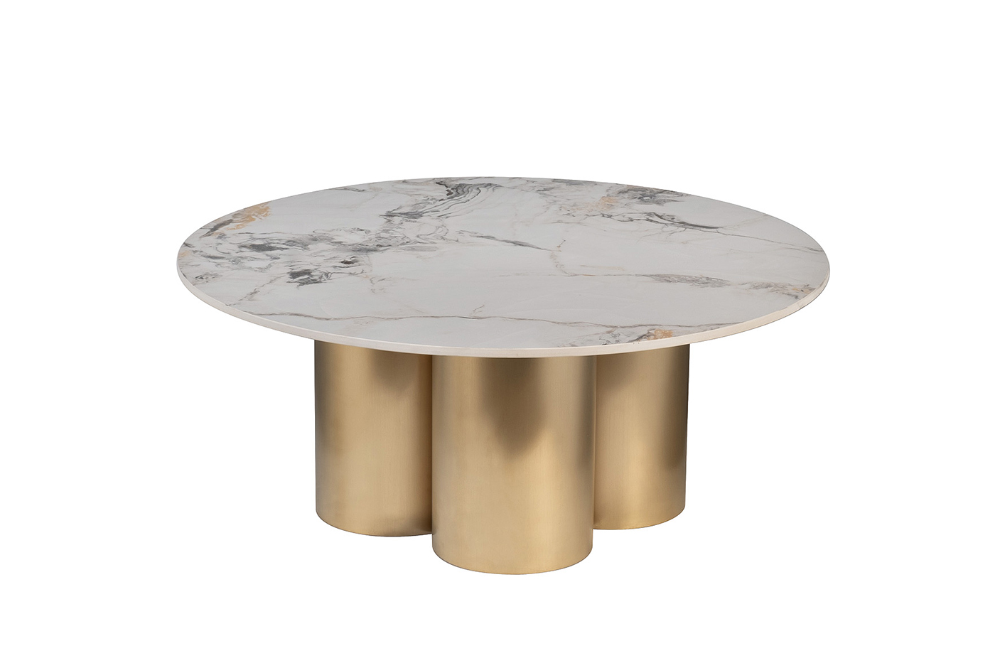 Стол журнальный круглый керамогранит белый Garda Decor 76AR-63042