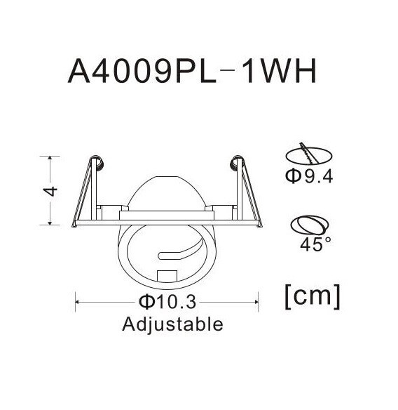 Встраиваемый светильник Arte Lamp A4009PL-1WH