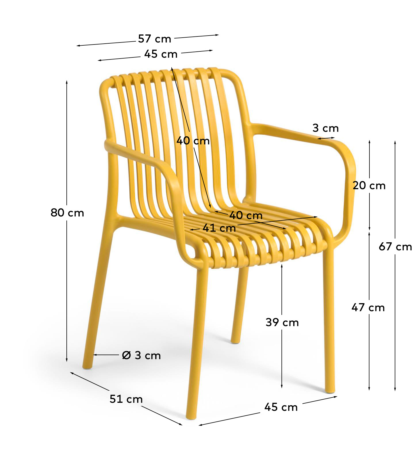 Садовый стул Isabellini в горчичном цвете La Forma 97770