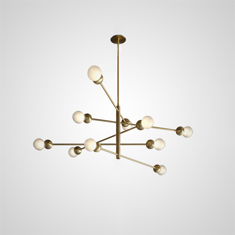 Люстра на штанге SALME L8 A Black by ImperiumLoft