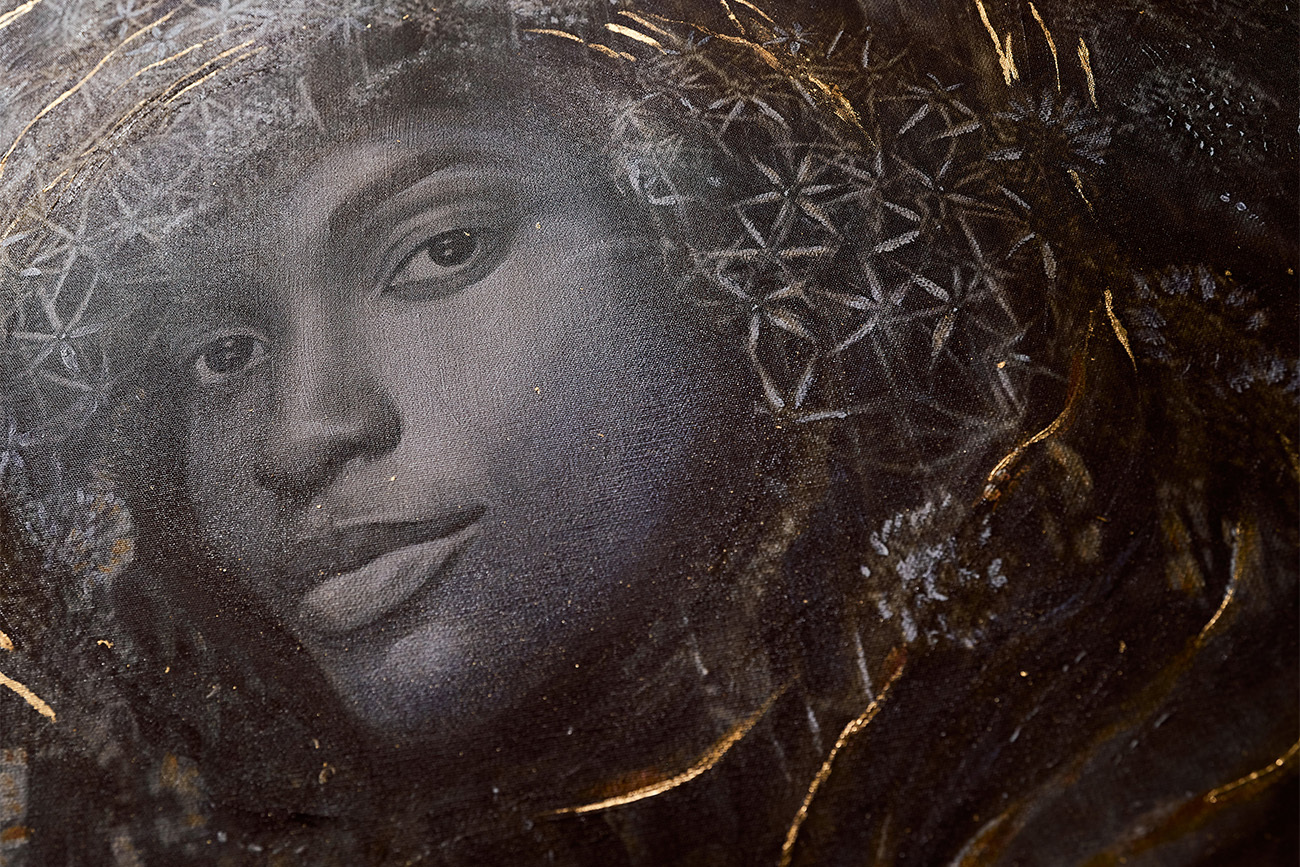 Холст Нежность в багете латунь Garda Decor 89VOR-AQUARELLE40