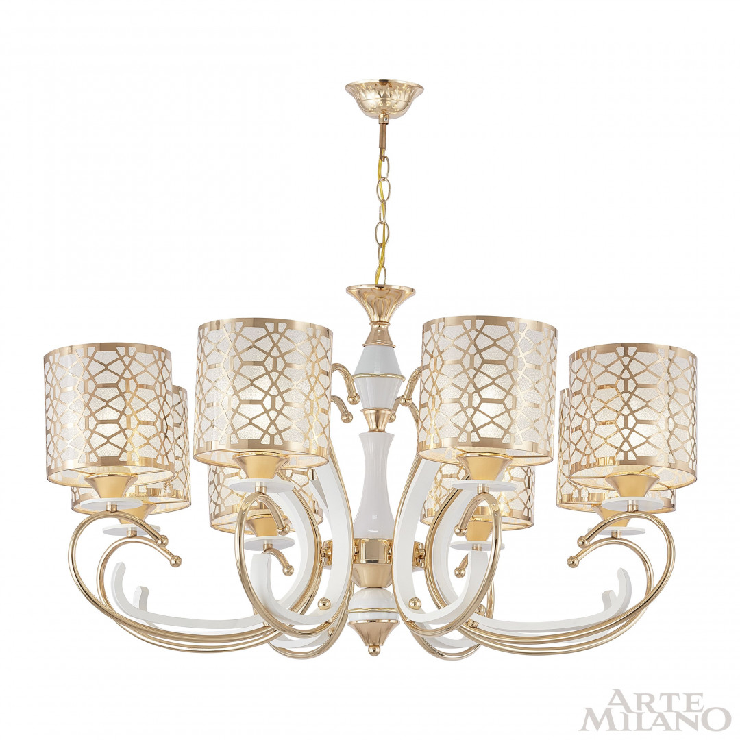 Люстра подвесная с плафонами 301237/8 Wh/Gd Arte Milano