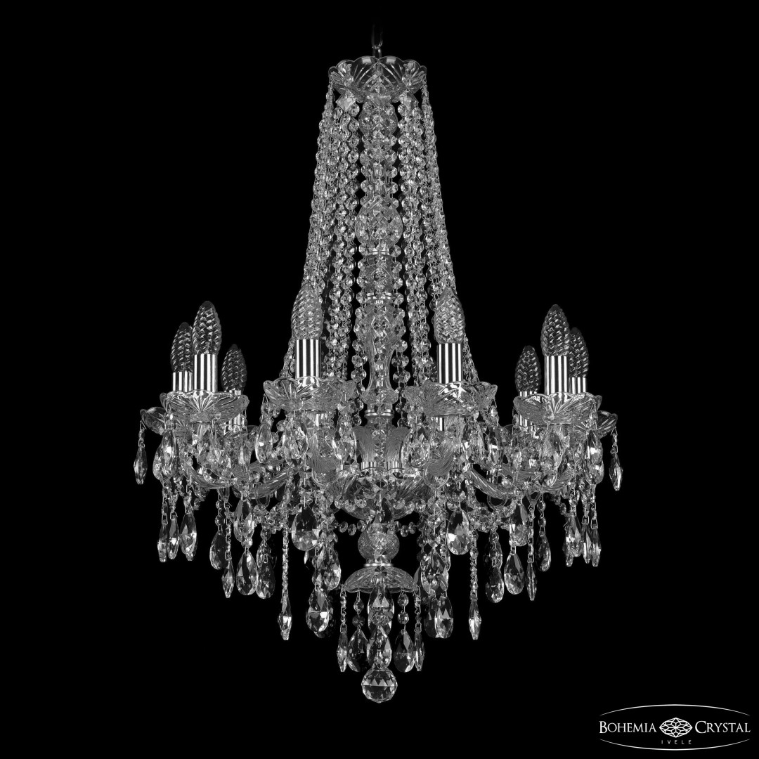 Люстра хрустальная 1415/10/200/h-75 Ni Bohemia Ivele Crystal