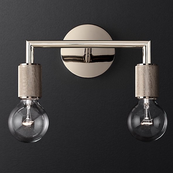 Бра Rh Utilitaire Double Sconce Silver By Imperiumloft
