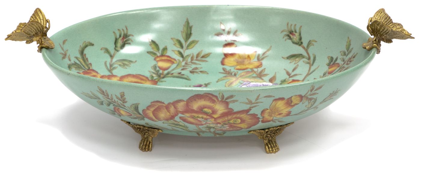 Блюдо овальное с бабочками Glasar 31G2427/HD010C/HLG2037