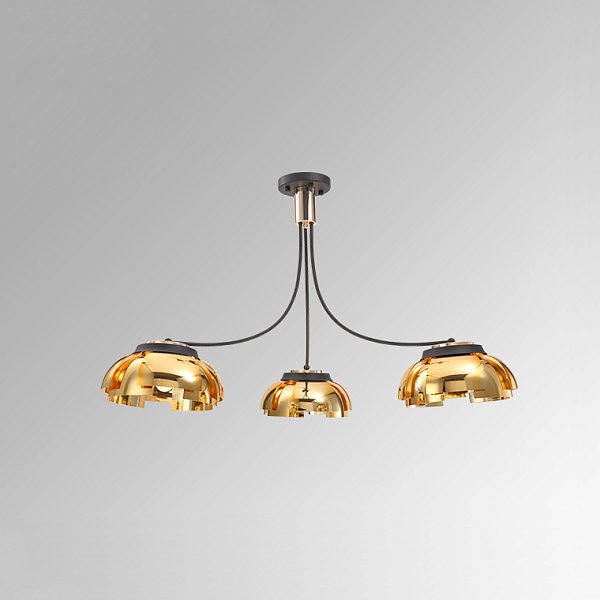 Люстра на штанге GRADE D105 3 lamps Gold by ImperiumLoft