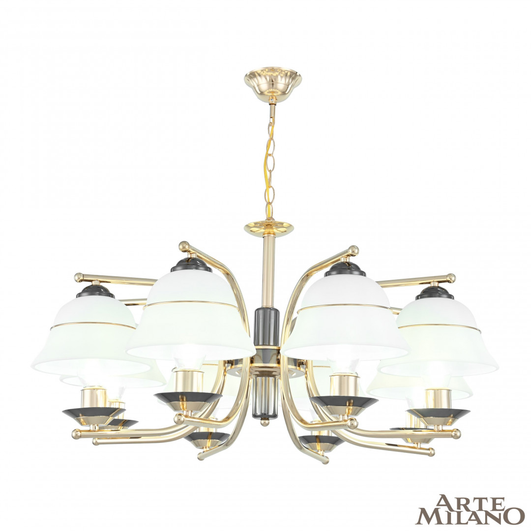 Люстра подвесная с плафонами 301240/8 Bk/Gd Arte Milano