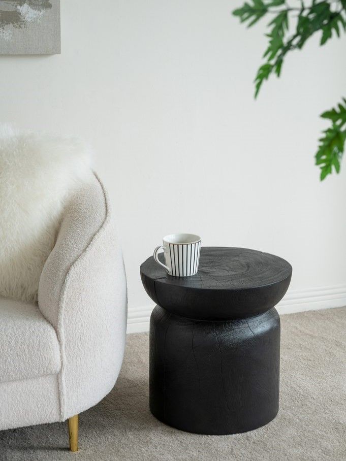 Столик акцентный из дерева суара Glasar 72321-BLAC