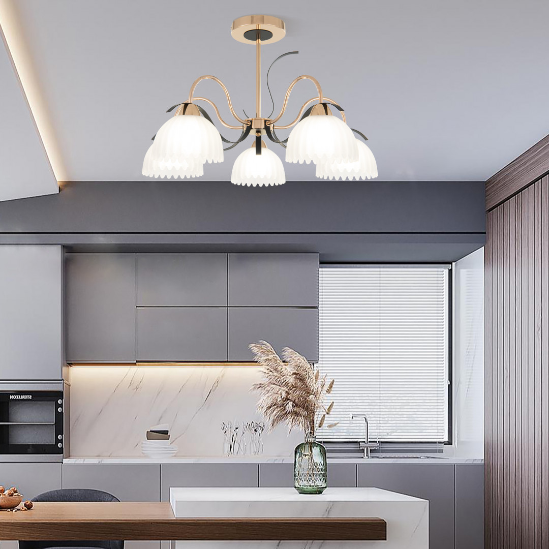 Люстра с плафонами 327306/5 FG+BK Arte Milano