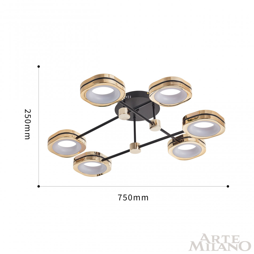 Светильник светодиодный 277999/6 BK/GD Arte Milano