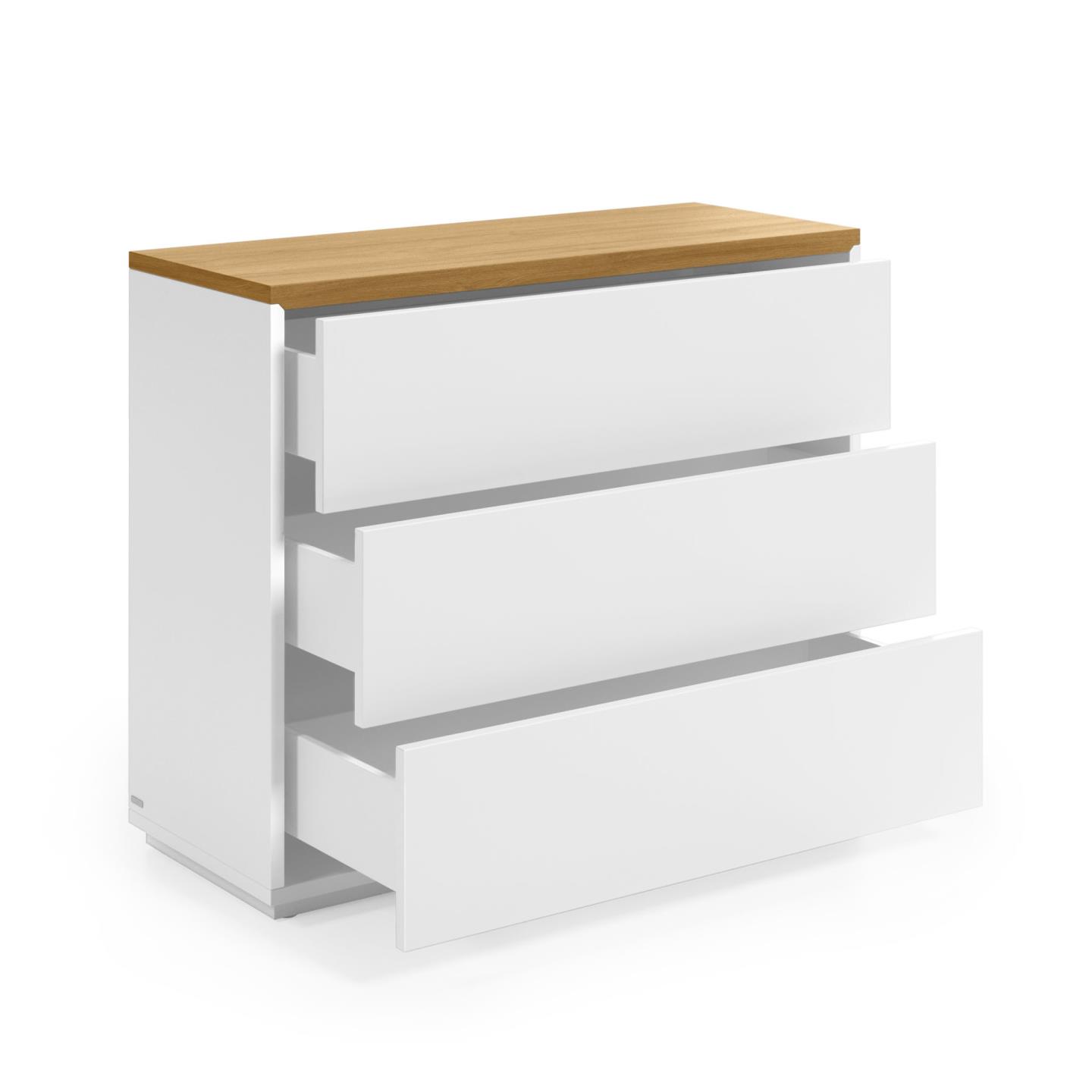 Комод Abilen шпон дуба и белый лак 90 x 75 cm La Forma (ex Julia Grup)