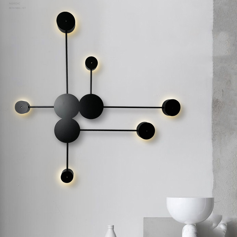 Бра Pin Wall Light 6 Black by ImperiumLoft
