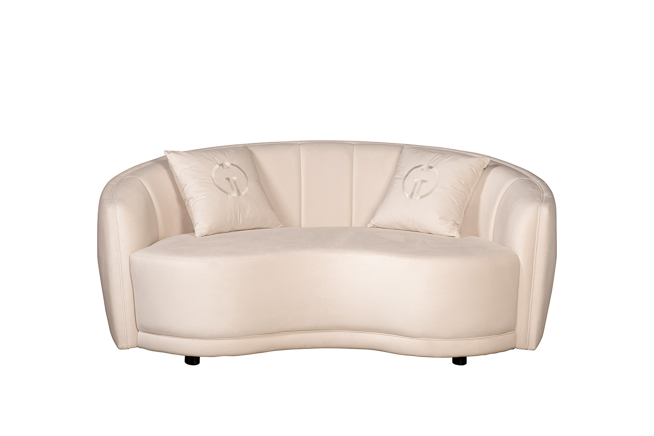 Диван двухместный велюровый бежевый Garda Decor 102AN-33822