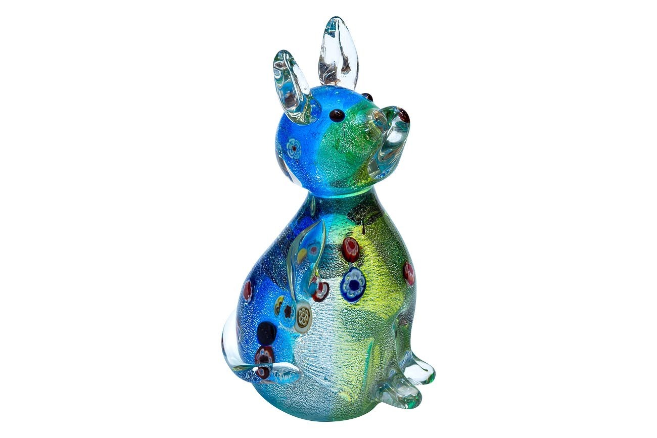 Статуэтка "Собака" в подарочной упаковке (салатово-голубая) Garda Decor F5254