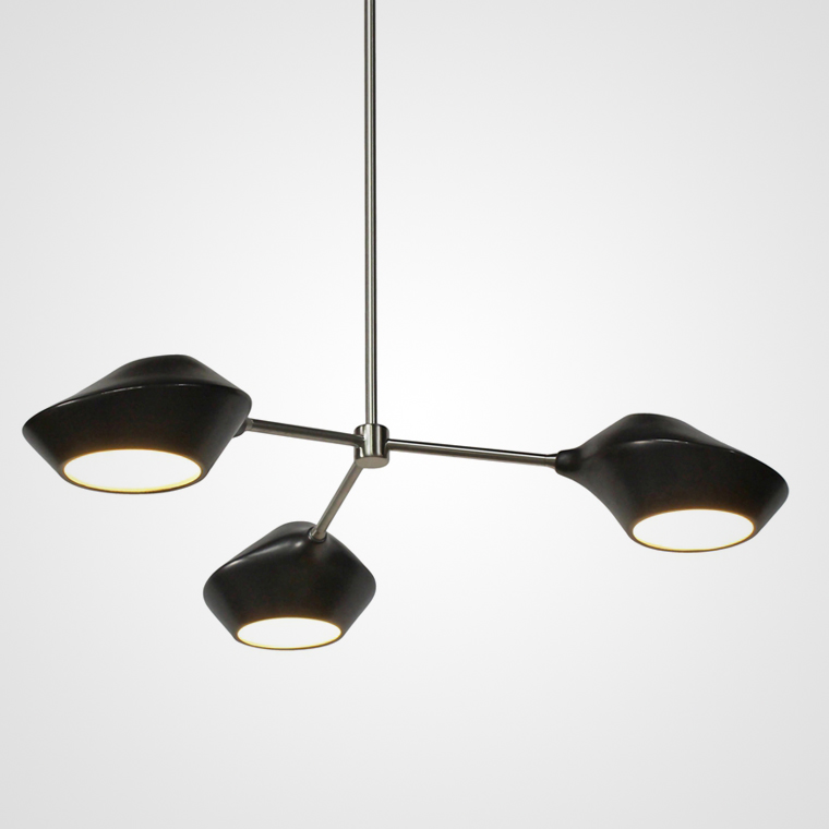 Люстра на штанге LANT D65 3 lamps Gold/Black by ImperiumLoft