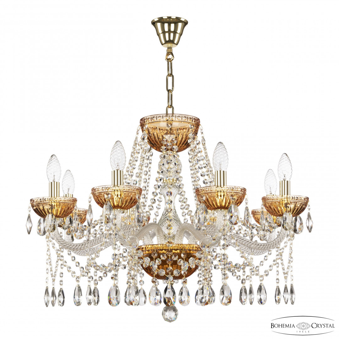 Люстра 5413/8/240 G Amber/M-1G Bohemia Ivele Crystal