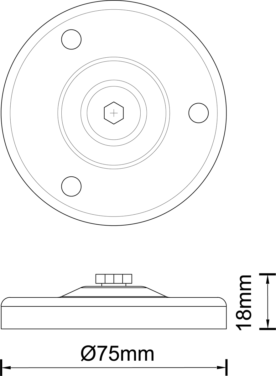 Основание  для установки на стену св-в Donolux Base75DG