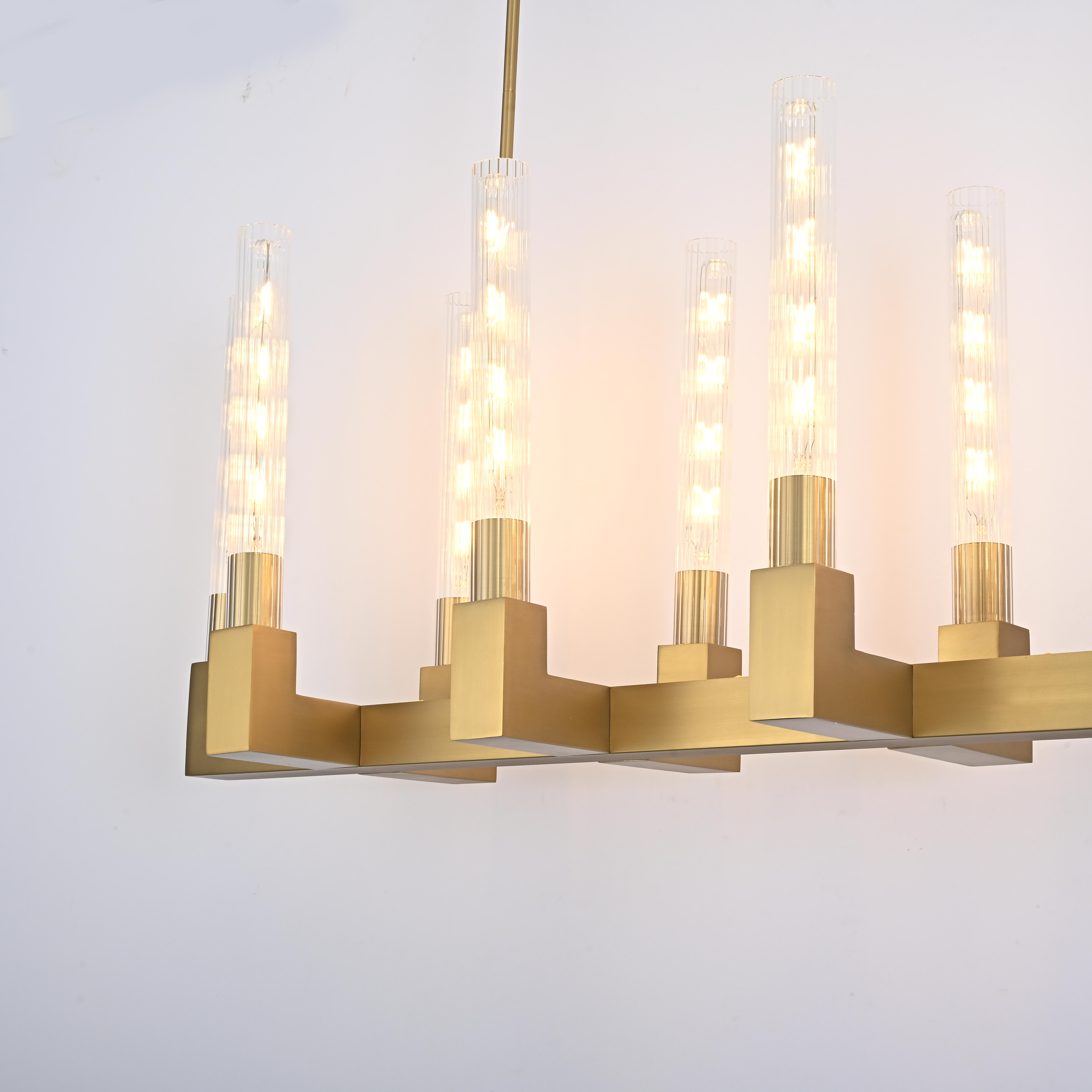 Люстра Rh Canelle Linear Chandelier 12 Modern Brass By Imperiumloft