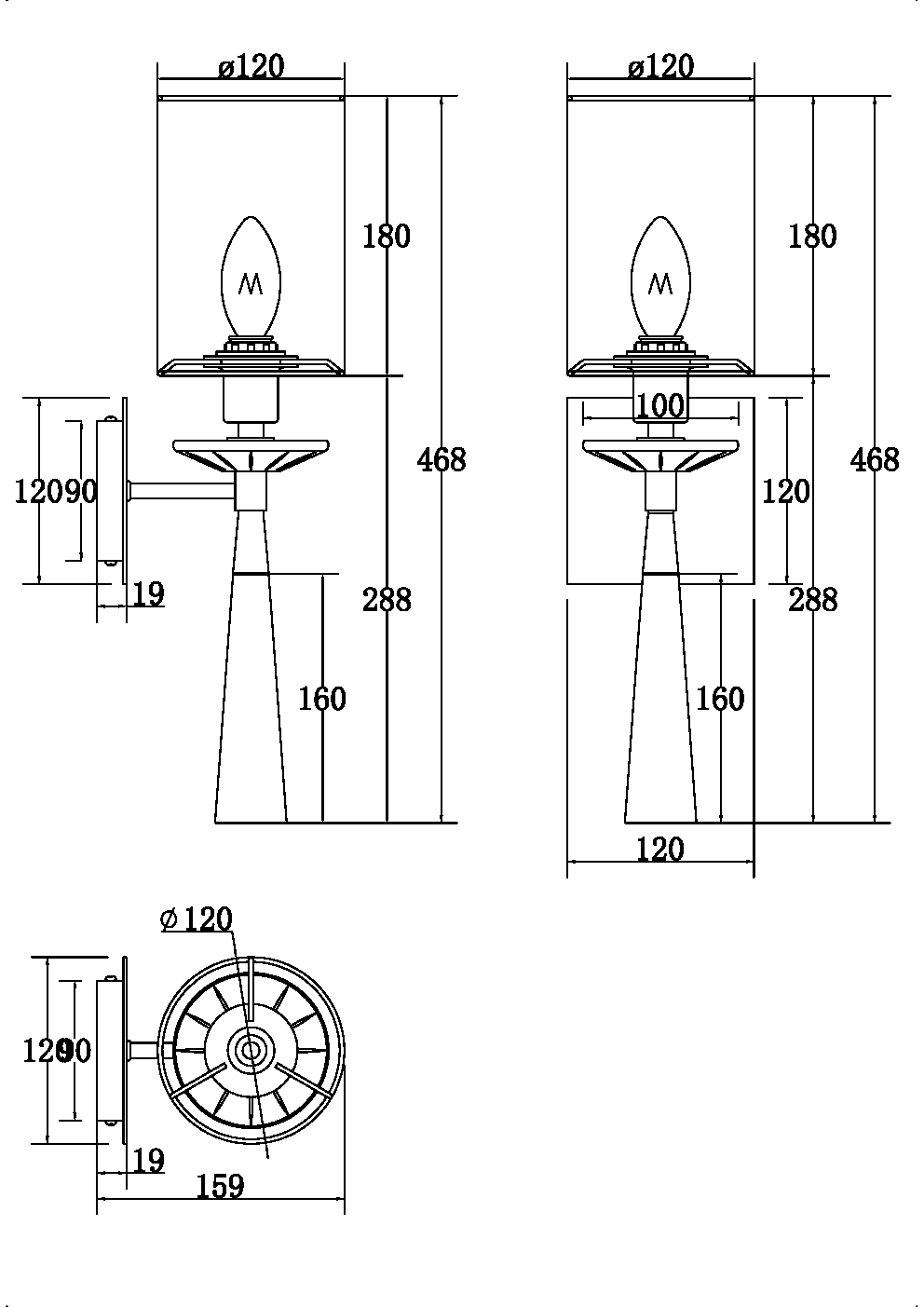 Настенный светильник Maytoni MOD224WL-01BS1